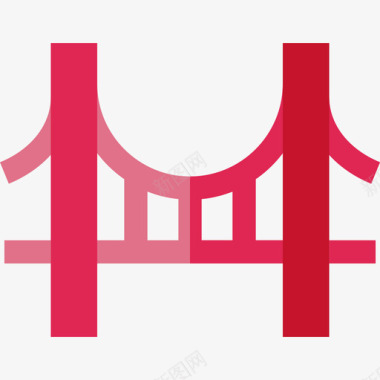 金门大桥地标6号平坦图标图标