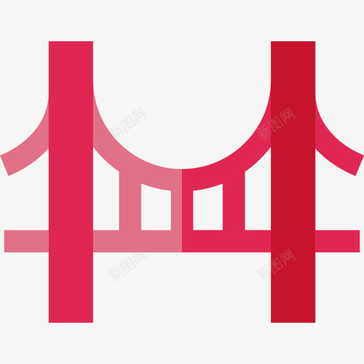 金门大桥地标6号平坦图标svg_新图网 https://ixintu.com 地标6号 平坦 金门大桥