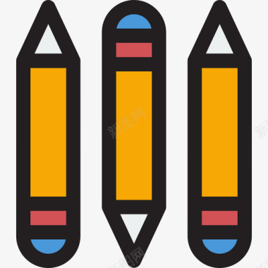 铅笔婴儿4线颜色图标图标