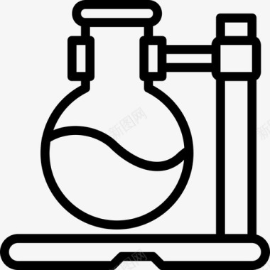 烧瓶科学8号线性图标图标