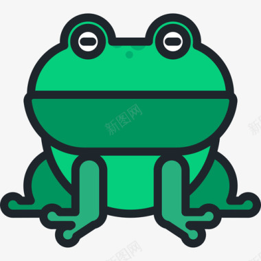 青蛙动物10线形颜色图标图标