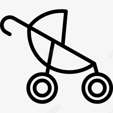 婴儿推车儿童元素3线性图标图标