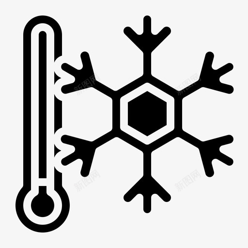 寒冷的温度寒冷冻结图标svg_新图网 https://ixintu.com 冻结 天气固体 寒冷 寒冷的温度 温度计