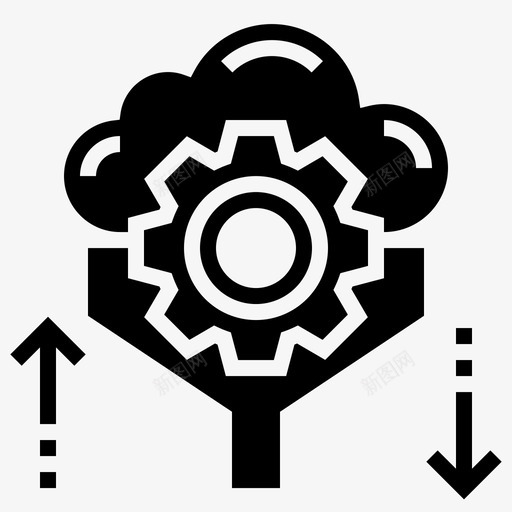 过滤器云数据图标svg_新图网 https://ixintu.com 云 大数据字形 数据 装备 过滤器 隔离