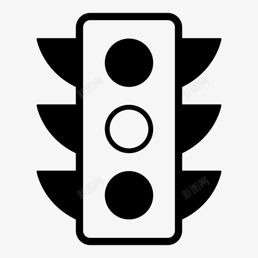红绿灯道路路灯图标svg_新图网 https://ixintu.com 交通工具 交通标志 红绿灯 路灯 道路
