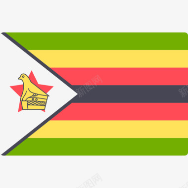 津巴布韦国际旗帜长方形图标图标
