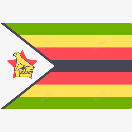 津巴布韦国际旗帜长方形图标svg_新图网 https://ixintu.com 国际旗帜 津巴布韦 长方形