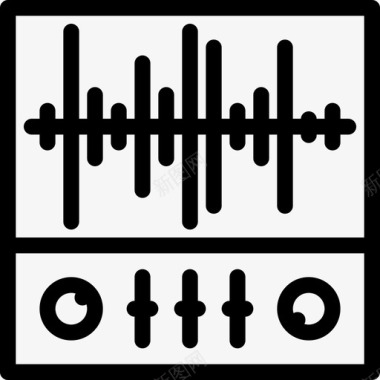 混音器音乐4线性图标图标