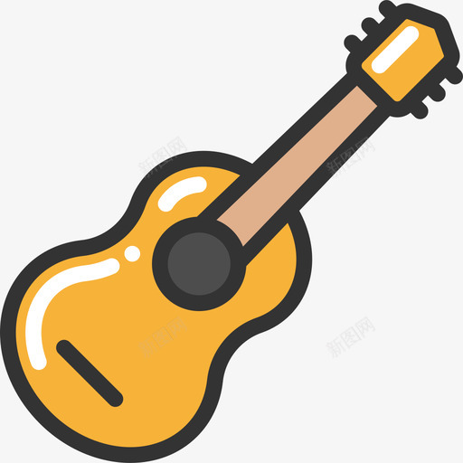 原声吉他乐器3线颜色图标svg_新图网 https://ixintu.com 乐器3 原声吉他 线颜色