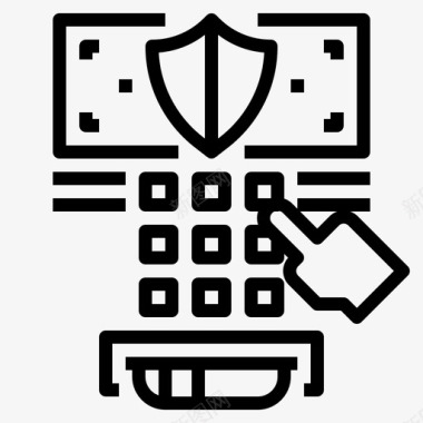 密码自动取款机警卫图标图标