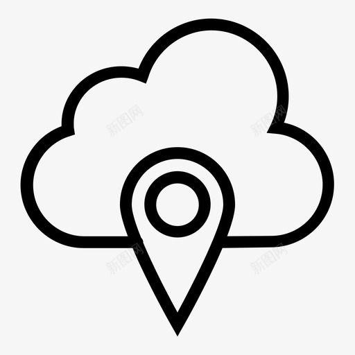 云界面位置图标svg_新图网 https://ixintu.com 云 位置 多媒体 天气 用户界面 界面