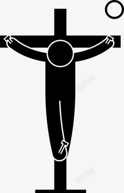 钉十字架钉十字架十字架耶稣基督图标高清图片