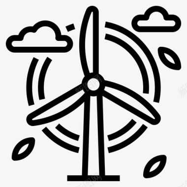 风车清洁能源图标图标