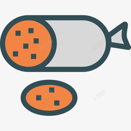 萨拉米香肠厨房4线性颜色图标svg_新图网 https://ixintu.com 厨房4 线性颜色 萨拉米香肠