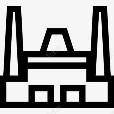 工厂工厂机械图标集合线性图标