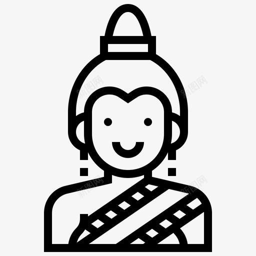 泰国女孩服装女性图标svg_新图网 https://ixintu.com 女性 服装 民族服装2行 泰国女孩 泰国美女