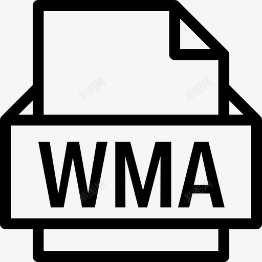 Wma文件格式线性图标svg_新图网 https://ixintu.com Wma 文件格式 线性