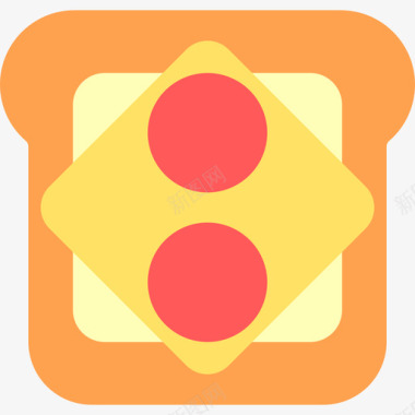 三明治食品和餐厅元素平板图标图标