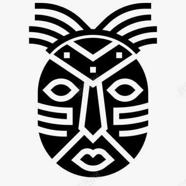 非洲面具脸符号图标图标