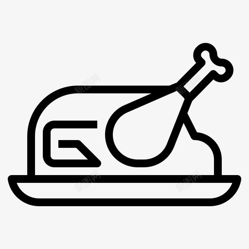 火鸡鸡肉食品图标svg_新图网 https://ixintu.com 火鸡 烤肉 肉类 食品 食品和饮料001 鸡肉