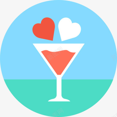 鸡尾酒爱情与浪漫2圆形图标图标