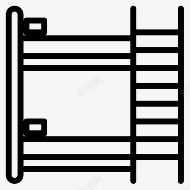 双人床卧室家庭图标图标