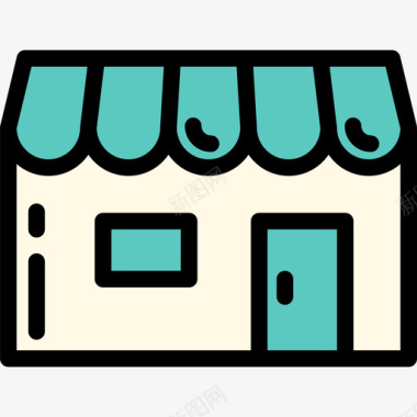 商店电子商务图标系列线性颜色图标