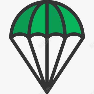 降落伞武器线条颜色图标图标