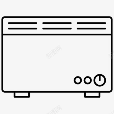 空间加热器电加热电子元件轮廓图标图标