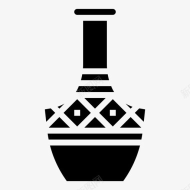 花瓶非洲陶器图标图标