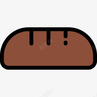 面包野餐和烧烤色原色图标图标
