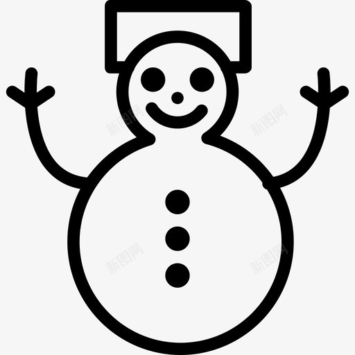 雪人圣诞元素2直线型图标svg_新图网 https://ixintu.com 圣诞元素2 直线型 雪人