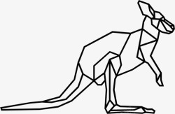 乔伊袋鼠澳大利亚几何图标高清图片