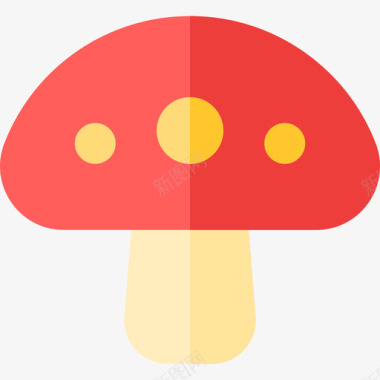 蘑菇食用色扁平图标图标