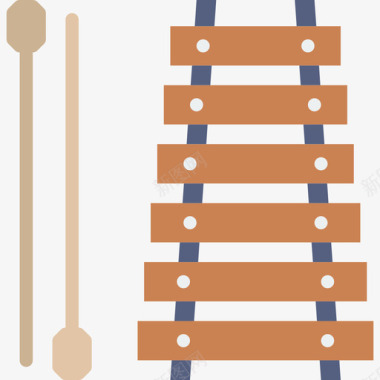 木琴音乐元素扁平图标图标