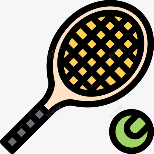 网球运动器材4彩色图标svg_新图网 https://ixintu.com 彩色 网球 运动器材4