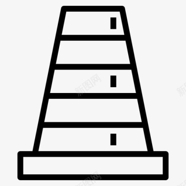 锥形交通信号警告图标图标