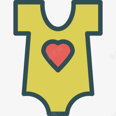 婴儿服装护理线性颜色图标图标