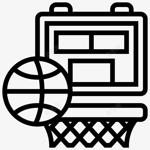 投篮篮板时钟图标svg_新图网 https://ixintu.com 得分 投篮 时钟 篮圈 篮板 篮球线