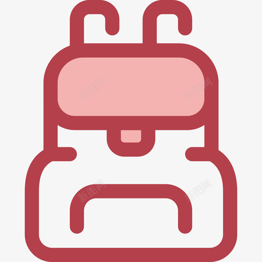 背包学校元素3红色图标svg_新图网 https://ixintu.com 学校元素3 红色 背包