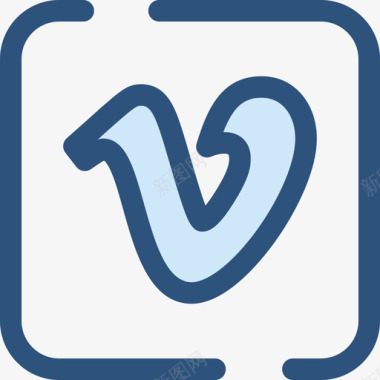 Vimeo社交网络2蓝色图标图标
