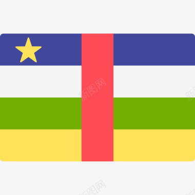 中非共和国国际旗帜长方形图标图标
