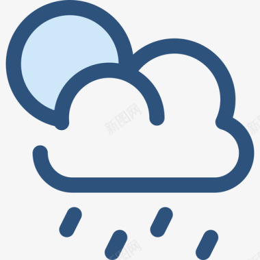 下雨25号天气蓝色图标图标