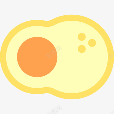 煎蛋食品和餐厅元素扁平图标图标