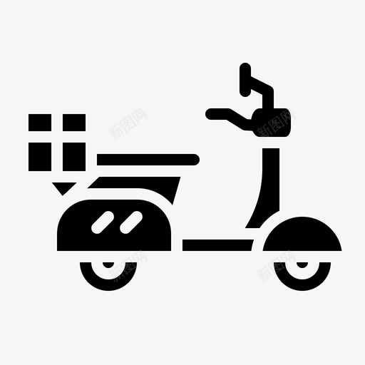 滑板车摩托车运输图标svg_新图网 https://ixintu.com 摩托车 滑板车 车辆 运输 运输固体