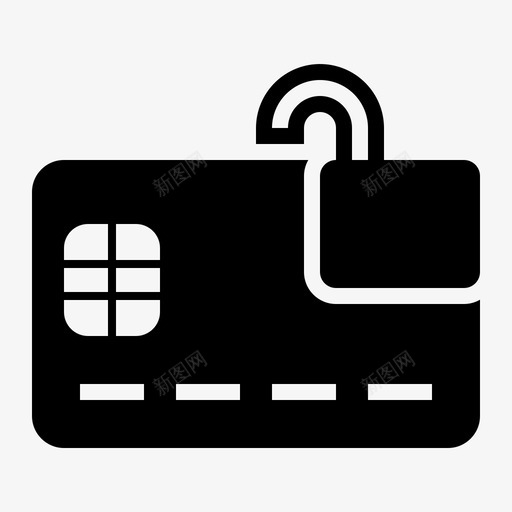 解锁卡芯片信用卡图标svg_新图网 https://ixintu.com 信用卡 卡支付 正面 芯片 解锁卡