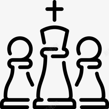 国际象棋游戏2直线图标图标