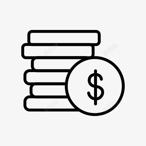 钱金额现金图标svg_新图网 https://ixintu.com 现金 硬币 金融 金额 钱