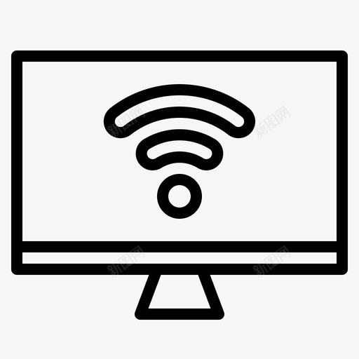 计算机连接显示器图标svg_新图网 https://ixintu.com pc 屏幕 显示器 计算机 设备连接 连接