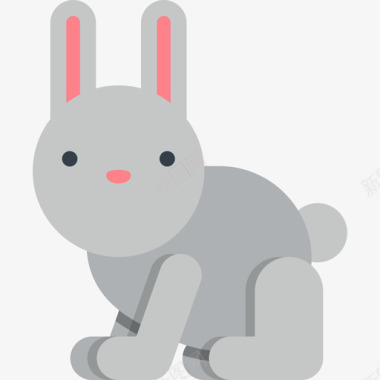 兔子自然平色图标图标